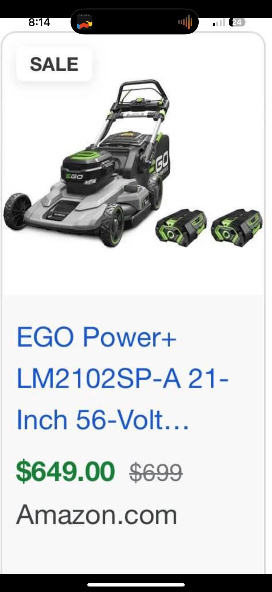 ego power 21 lawn mower like new one come with battery and charger 