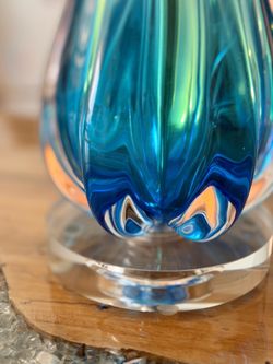 Handblown Blue Briony Table Lamp by Made Goods