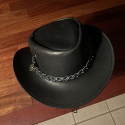 New Real Leather Cowboy Hat