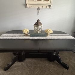 Custom Finished Rustic Farmhouse Dining Table W/ Leaf 