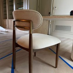 Per chair New Gorgeous Arhaus Dupe Dining Chair upholstered in performance fabric and walnut finish