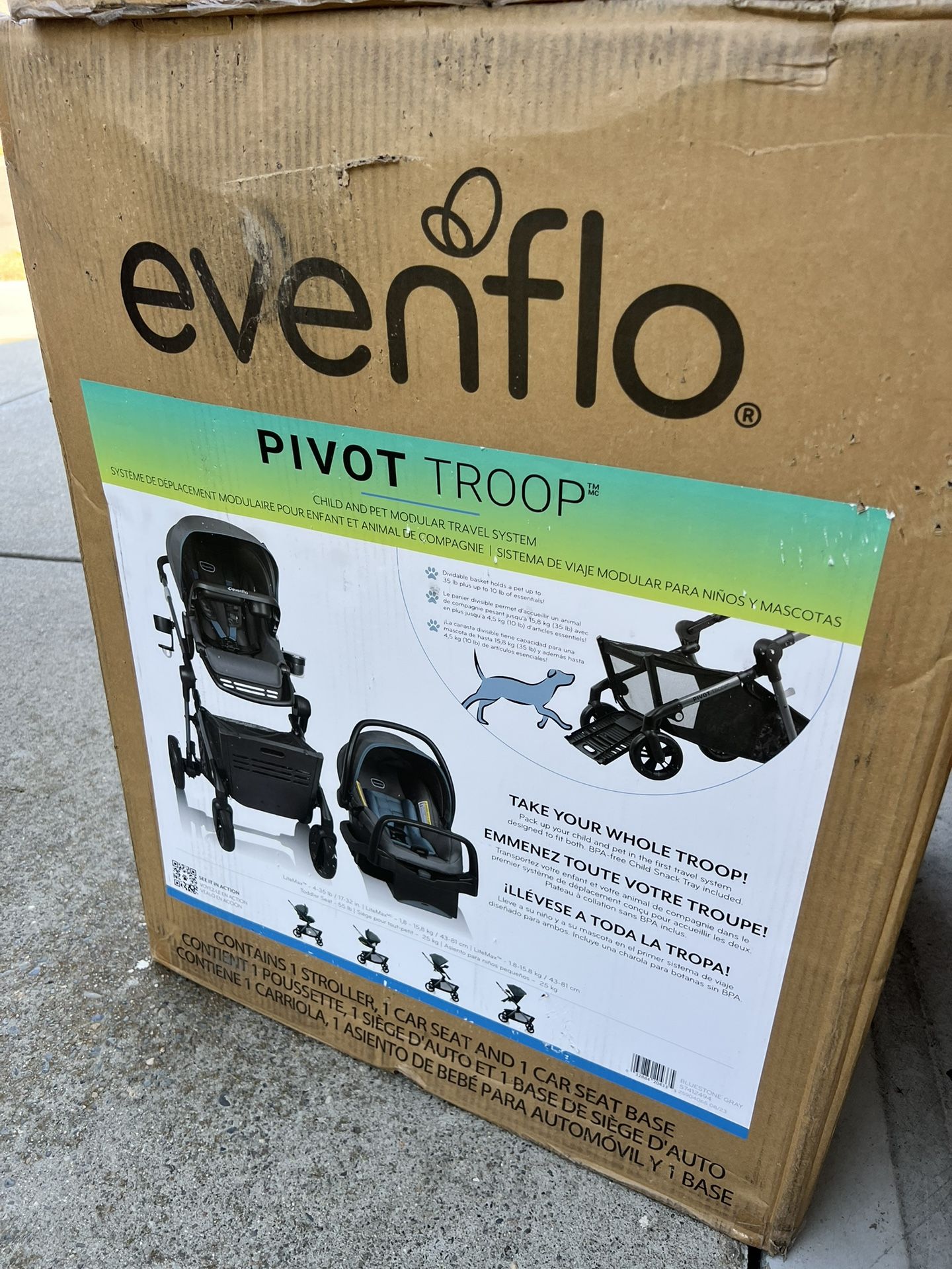 EVENFLO CAR SEAt STROLLER COMBO NEW
