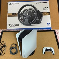 PS5 1TB Disc + Thrustmaster T300RS GT Wheel + T3PA Pedals + Wheel Stand Pro — Full Sim Racing Bundle