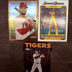 Rare Baseball Card Lot - Bryce Harper Gold Foil, Colt Keith RC, Savannah Bananas