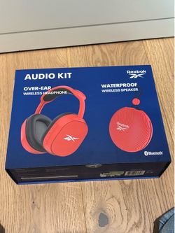 Reebok Audio Kit, wireless over ear headphones and waterproof wireless speaker