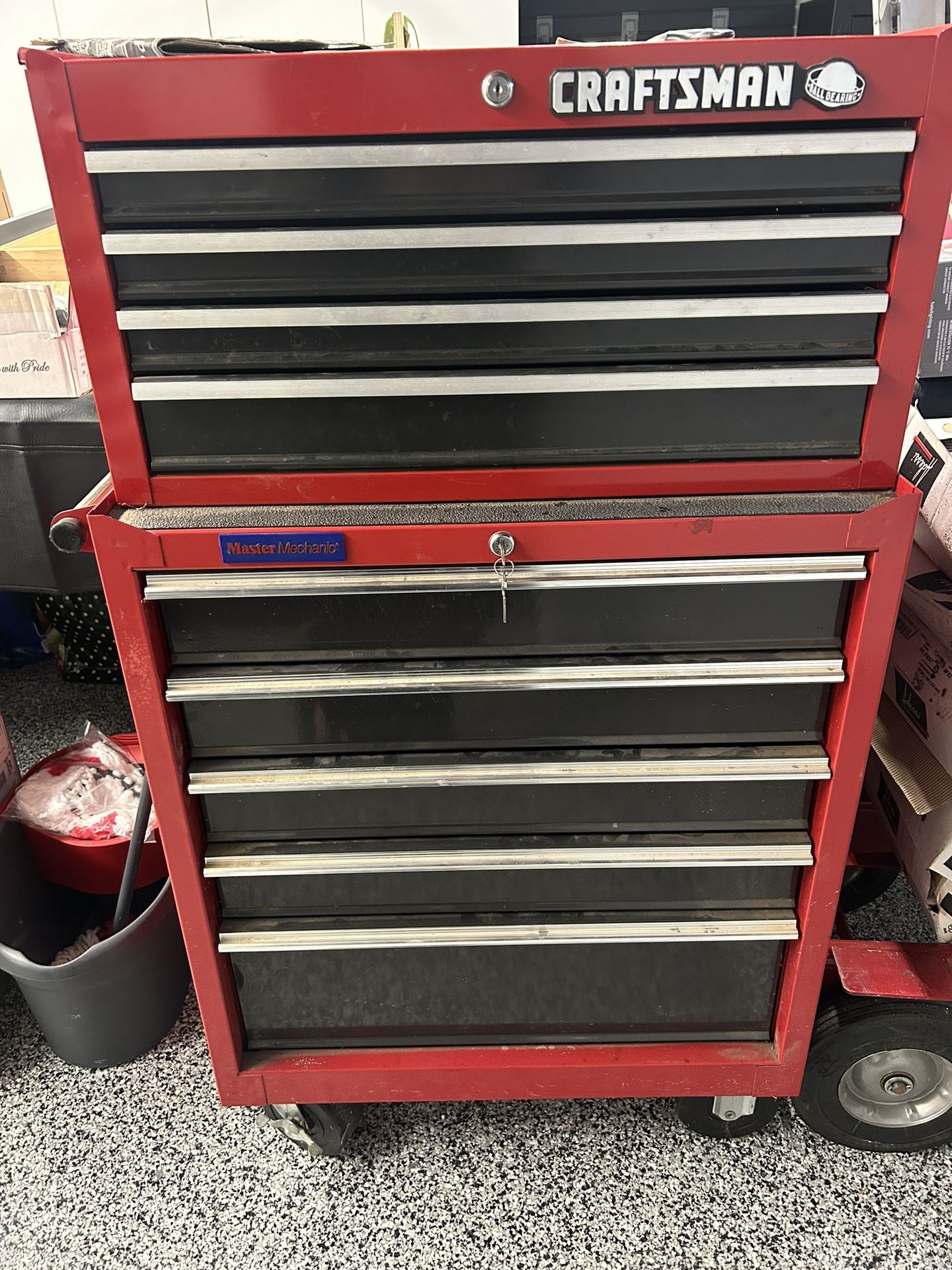 2 Piece 9 Drawer Craftsman Tool Chest On Wheels