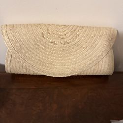 Woven Straw Clutch Purse 