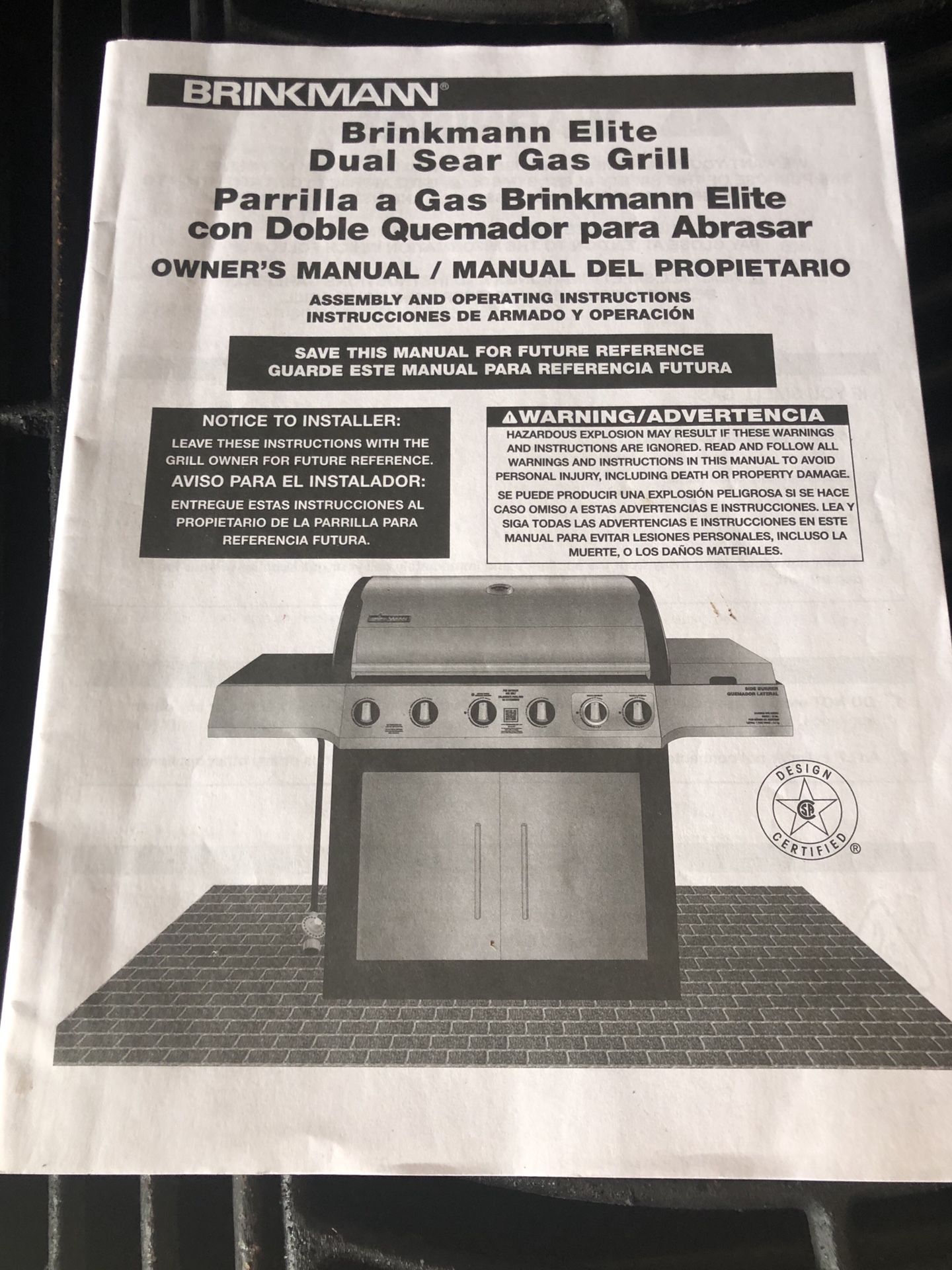 brinkmann elite dual sear gas grill with Home Depot gas exchange