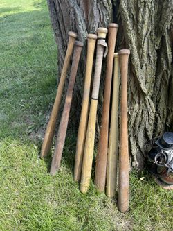 Bunch Of Old Wooden Baseball Bats