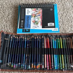 Watercolor Pencils And Sketch Books 