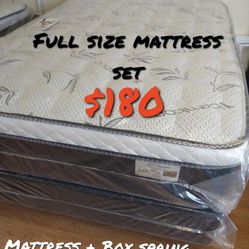 Full Size Pillow Top Mattress Set ‼️