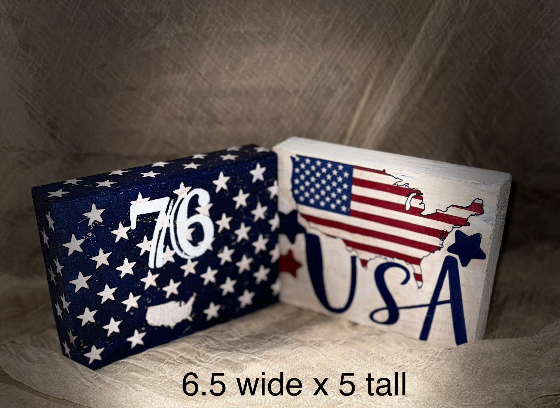 Patriotic 🇺🇸 Decor Set Of 2 - 76 And USA