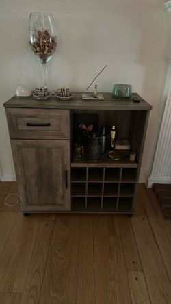 Serving table bar with wine storage