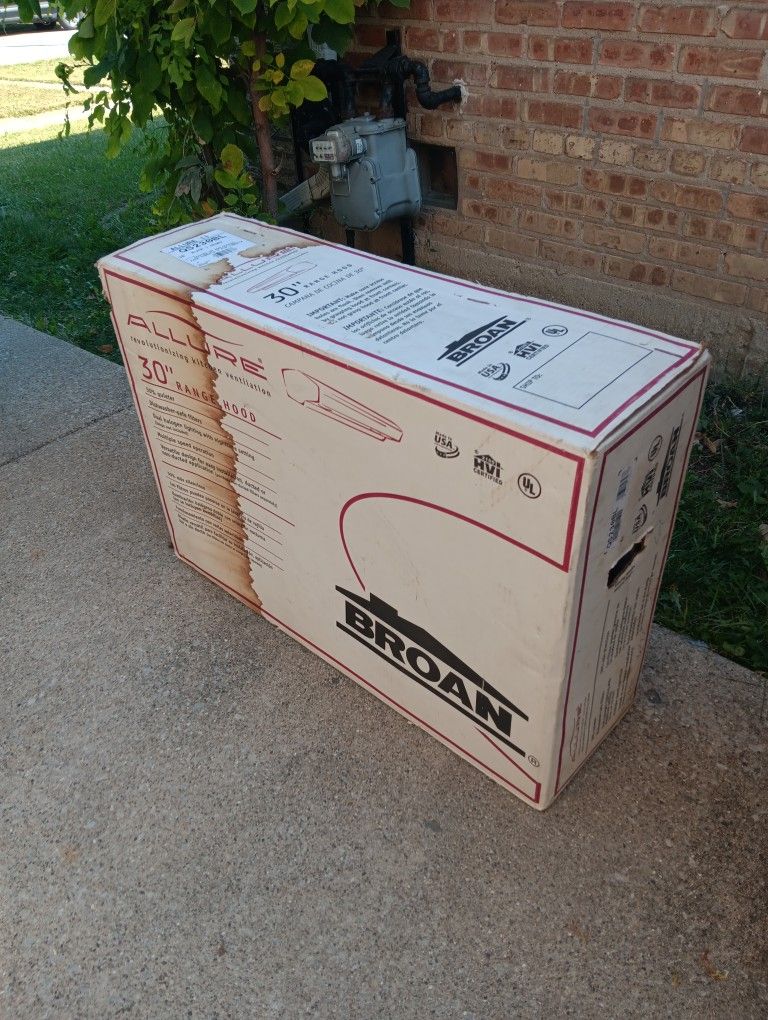 BROAN New In Box 30" Range Hood Black Color