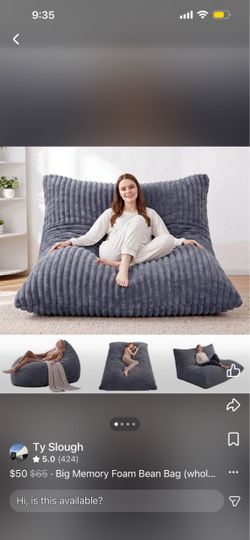 Big Memory Foam Bean Bag Chair