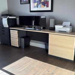 Home Office/Study Room Desk and two file cabinets
