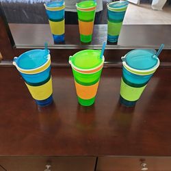 Snackeez Travel Snack & Drink Cup with Straw, 16 oz