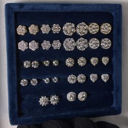 Sliver / Gold VVS Moissanite Screw Back Earrings
