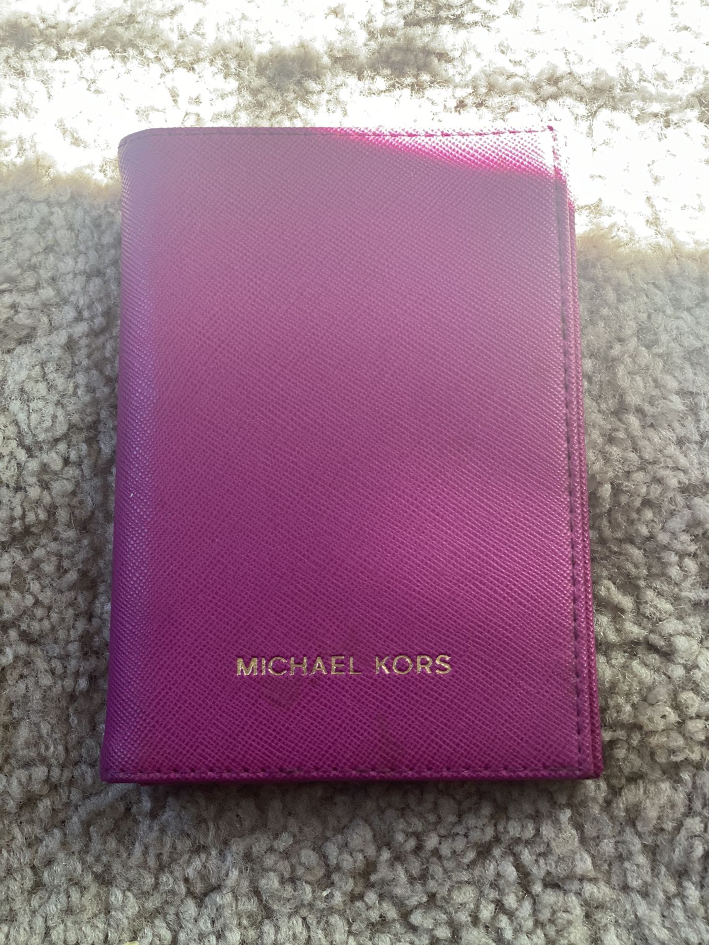 Michael Kors magenta Passport And Social Security Card Travel Holder Wallet !!
