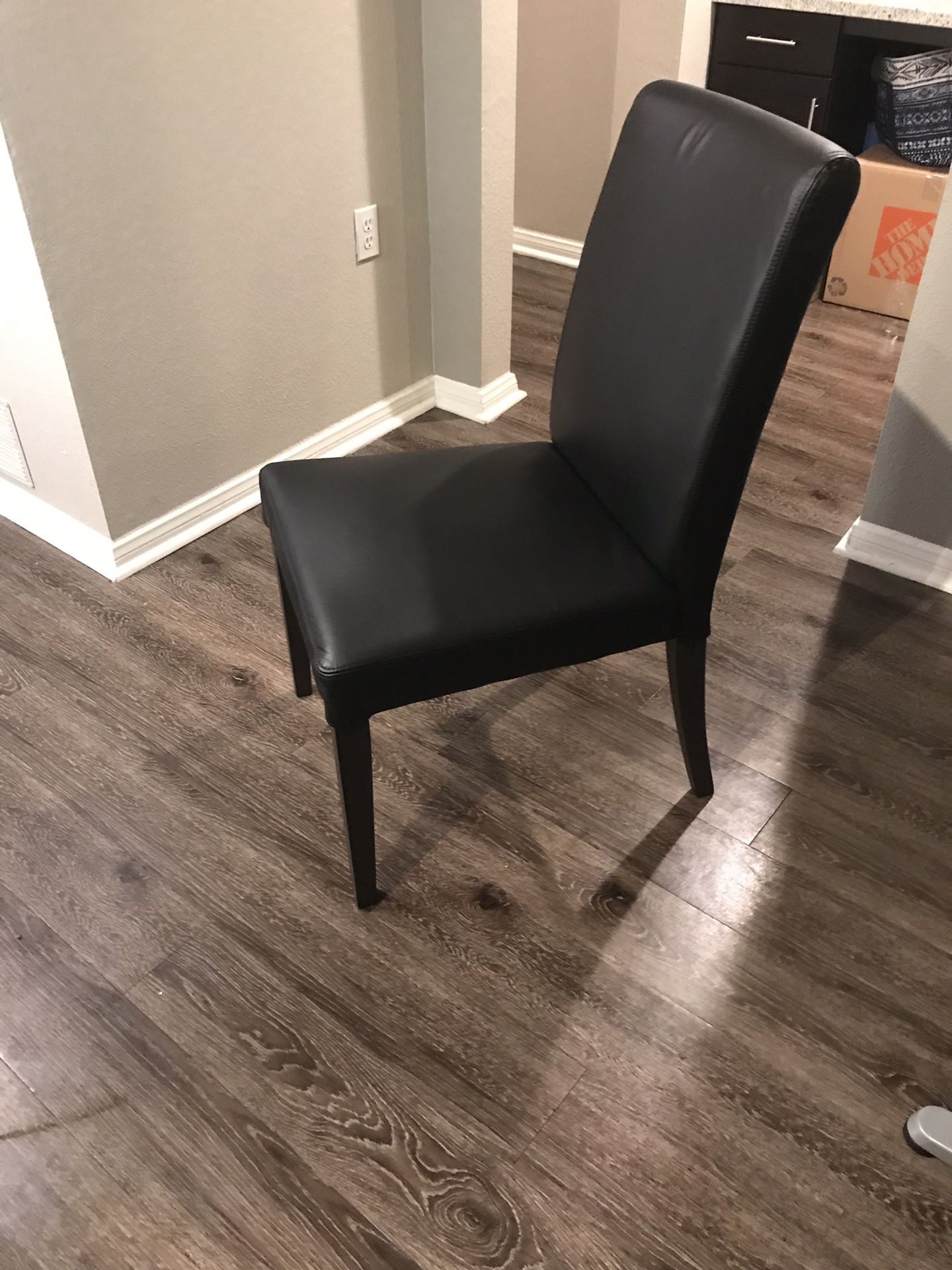 PAIR of IKEA HENRIKSDAL leather dining chairs