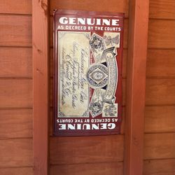 Vintage Anheuser bush metal sign.