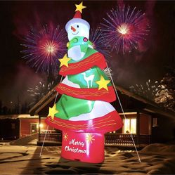 Outdoor Christmas Decorations Inflatables - 12 Ft Christmas Decor About Christmas Tree with RGB Led Lights, Blow up Christmas Inflatables Clearance fo
