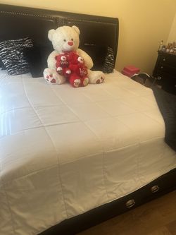 King Size Bed Storage Bed Frame and Mattress