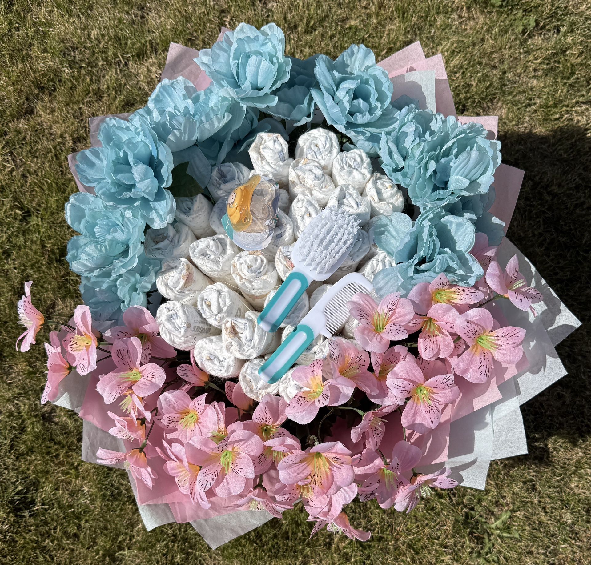 Gender Reveal Diaper Bouquet