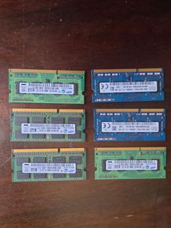 Lot of 6 Laptop RAM SO-DIMM Sticks