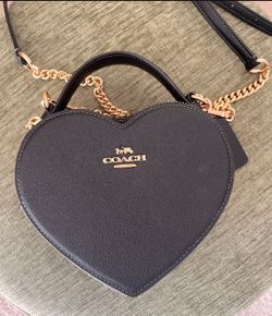 COACH Heart Purse Crossbody Bag Black Gold
