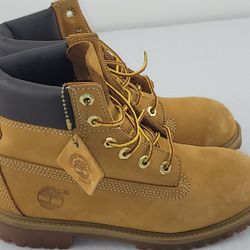 Timberland Boots Waterproof Nubuck Leather 12(contact info removed) Brown Tan Boys Size 4.5