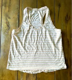 Women’s Lululemon “Love Tank Top” (True Stripe Subtle Tan And White) Size Large