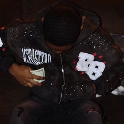R1CHBASTXRD DISTRESSED HOODIE