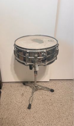 Chrome Snare Drum with Stand