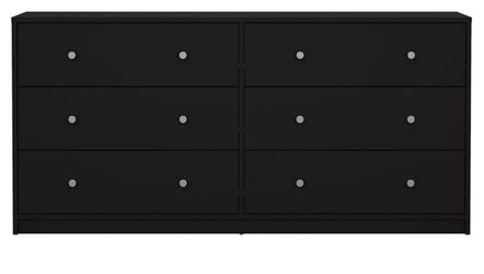 Double Chest of 6 Drawers, Blac