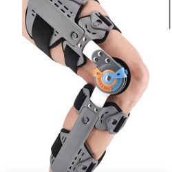 Hinged Knee Brace ROM Post Op Knee Immobilizer Adjustable Knee Immobilizer Support with Side Leg Stabilizers for Men and Women for Meniscus Tear, Arth