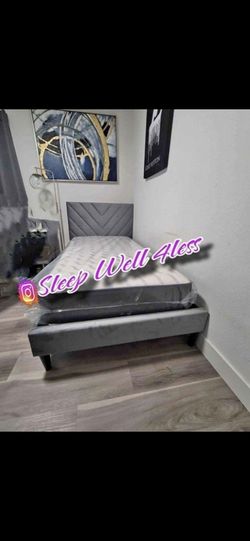 NEW TWIN BED FRAME AND MATTRESS