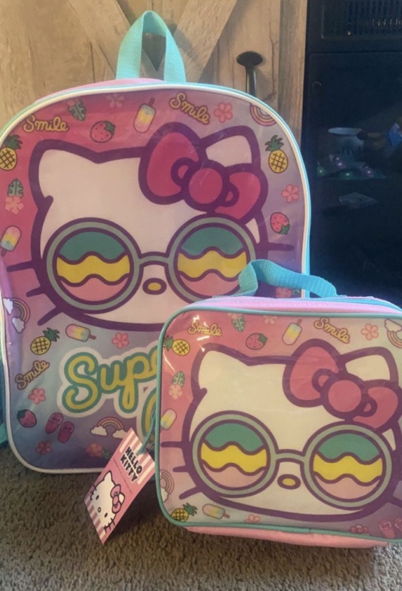 Hello Kitty Backpack And Lunchbag Set