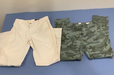 Gap Girlfriend Chino Pants Womens Sz 2 Relaxed Tapered Cotton Stretch