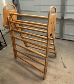 SEHLRAN Wooden Clothes Drying Rack – Adjustable Folding Laundry Rack
