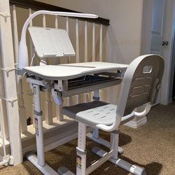 Kids Adjustable Desk with Attached Desk Light