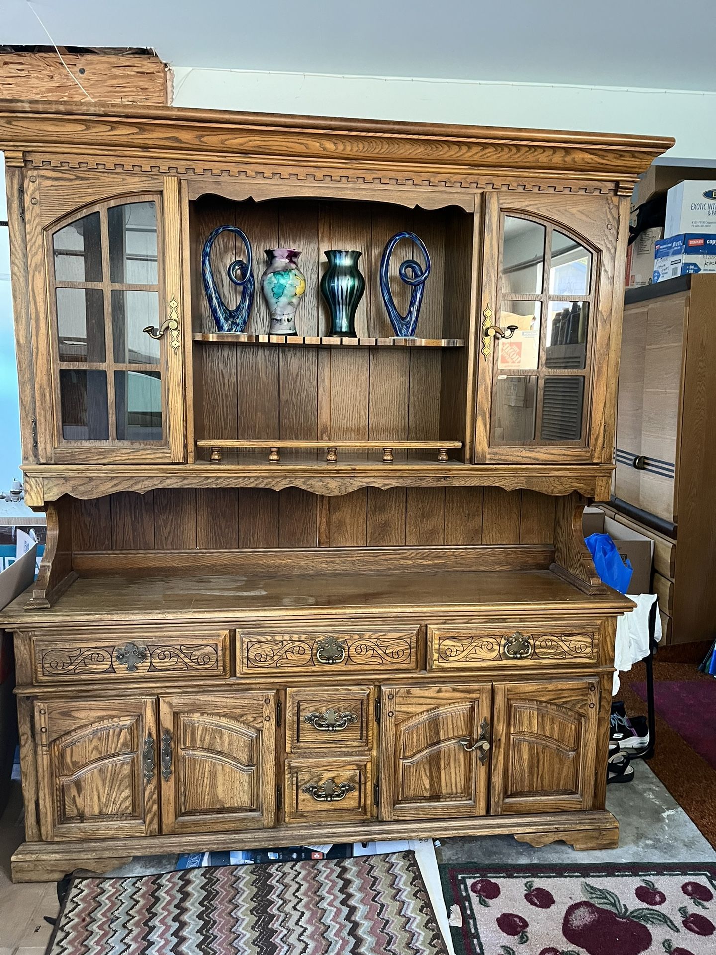 Vintage Oak China Cabinet