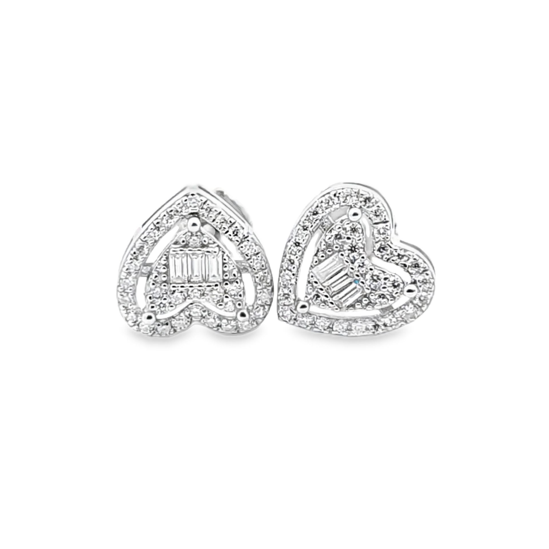 Sterling Silver VVS Moissanite 0.37 CTW Heart Earring