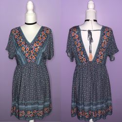 NWT Davi & Dani Colorful Floral Boho Dress