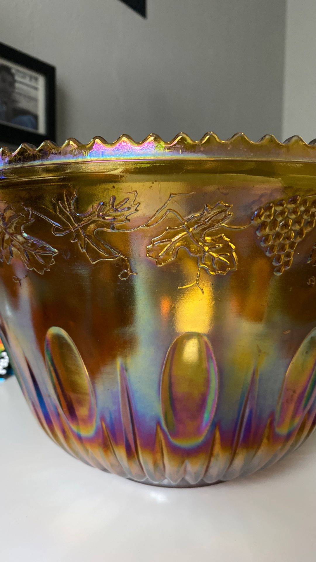 Fruit bowl Punch Bowl Carnival Glass