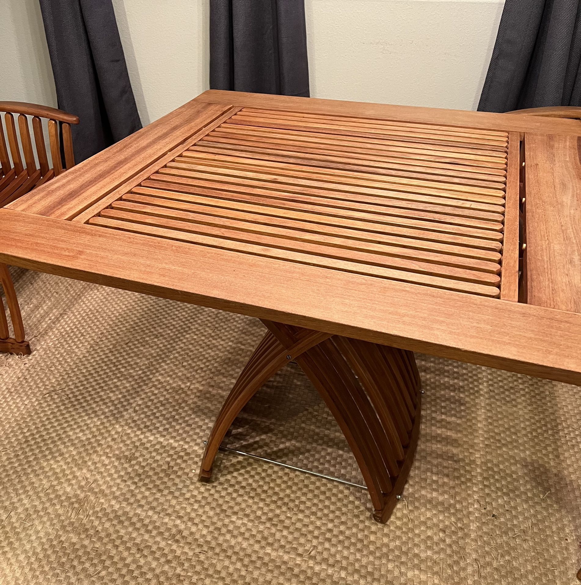 1980s Thomas Lamb Teak Table And 4 Chairs 