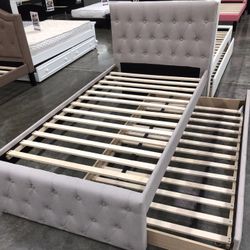Twin Trundled Bed Frame Solid Wood New In The Box 