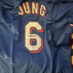 Josh Jung Signed And Certified Rangers Jersey