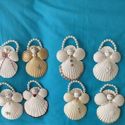 Homemade Shell Angel Ornaments 