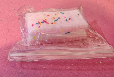 Pink Cake w Sprinkles Squishy Stress Relief Fidget Squeeze Toy